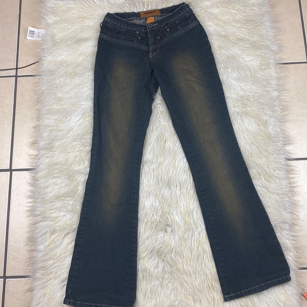 Bootcut Low Rise Waist Elastic Dark Wash  Y2K Size 1